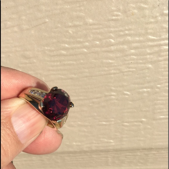 FINAL SALE PRICE HUGE 14K Rhodolite Garnet & Diamond Ring - Picture 12 of 13